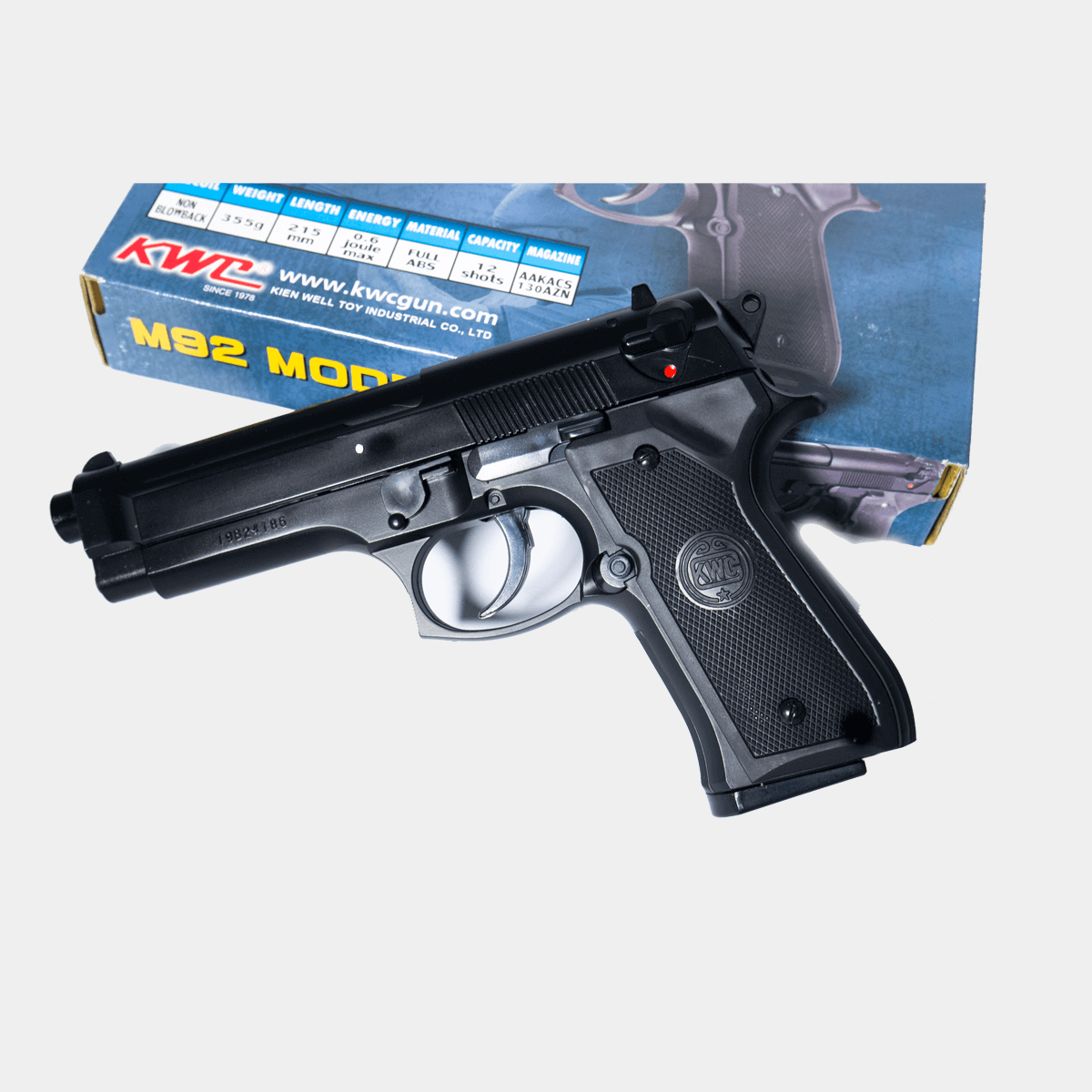 Arma Pistola Marca Kwc 6mm Beretta M92 Resorte Tipo 9mm Full - La